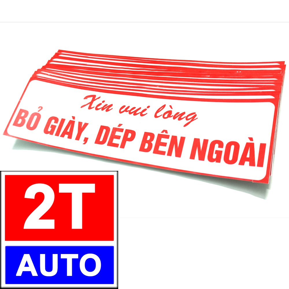 Logo nhắc nhở vui lòng để giày dép ở ngoài, tem sticker yêu cầu bỏ giày dép bên ngoài shoes off please