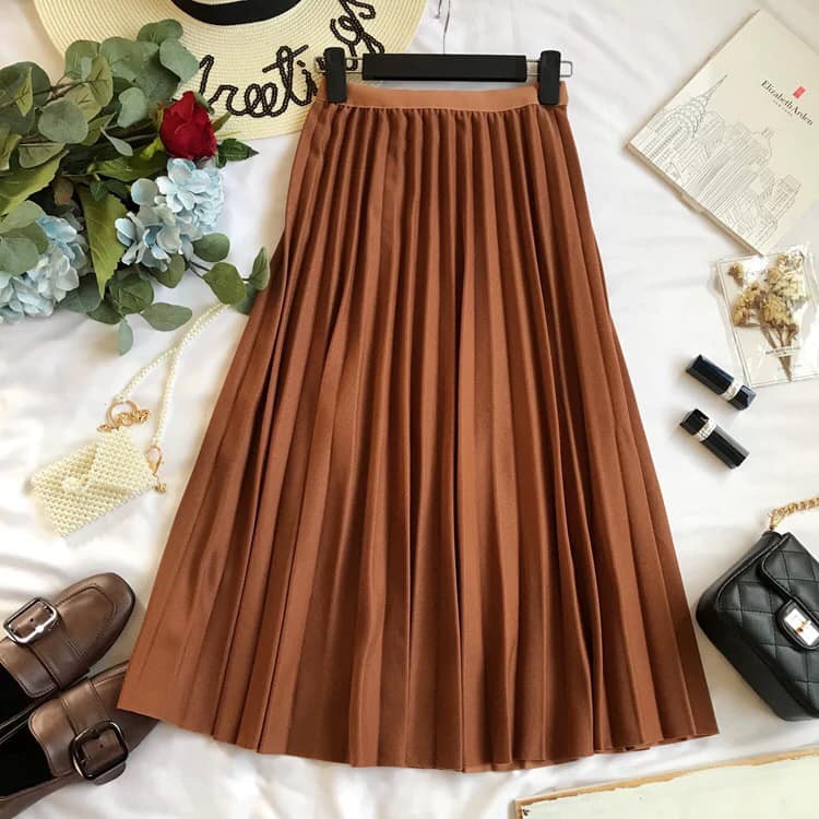 Chân váy nhung xếp li | BigBuy360 - bigbuy360.vn