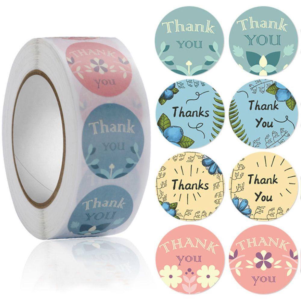 Cuộn 500 Nhãn Dán Tròn 1 &quot;Thank You Trang Trí Quà Tặng Sinh Nhật / Đám Cưới