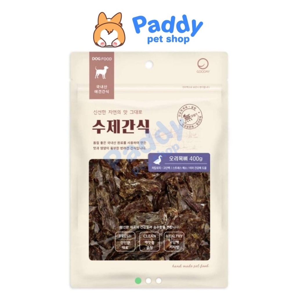 Cổ &amp; Cánh Vịt Sấy Gooday Snack Cho Chó 400g (Nhập khẩu Hàn Quốc)