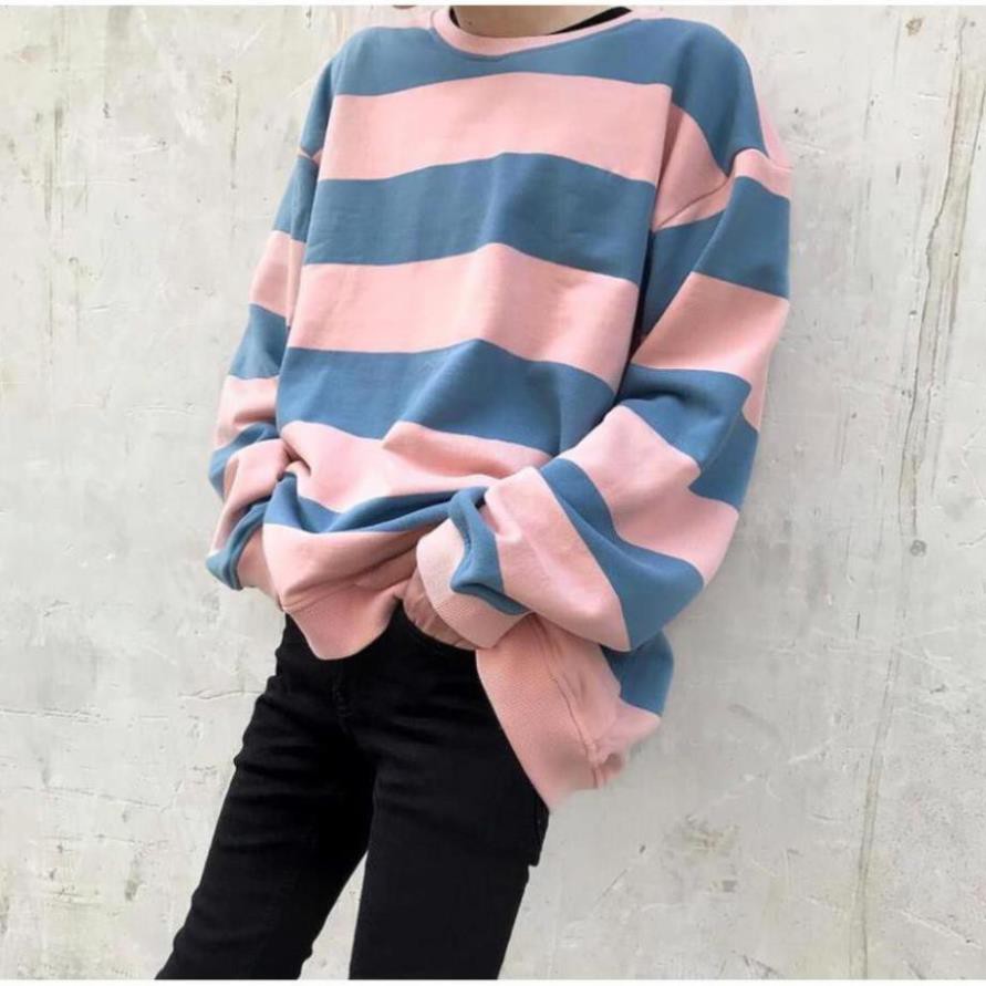 Áo SWEATER SỌC HỒNG XANH PINK BLUE UNISEX