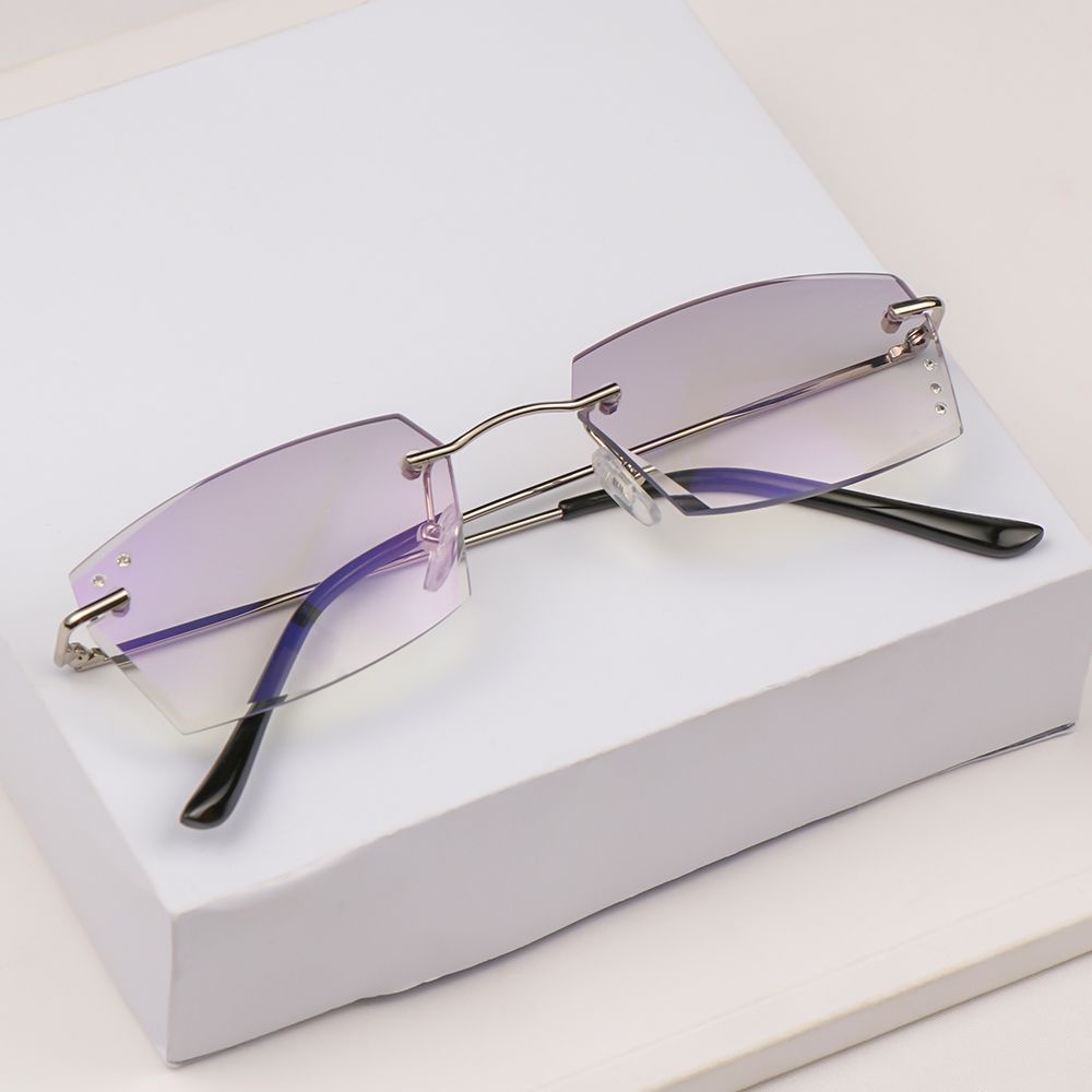 Kính Đọc Sách Không Gọng Chống Tia Uv / Ánh Sáng Xanh / Ánh Sáng Xanh Trong Suốt Thời Trang Cho Nữ