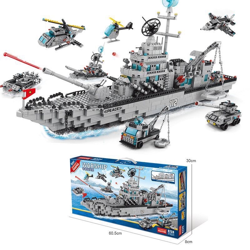 Bộ Đồ Chơi Lego Tàu Chiến Hạm 1560 PCS / Lắp Ghép Mô Hình Máy Bay Chiến Đấu WITKIDS