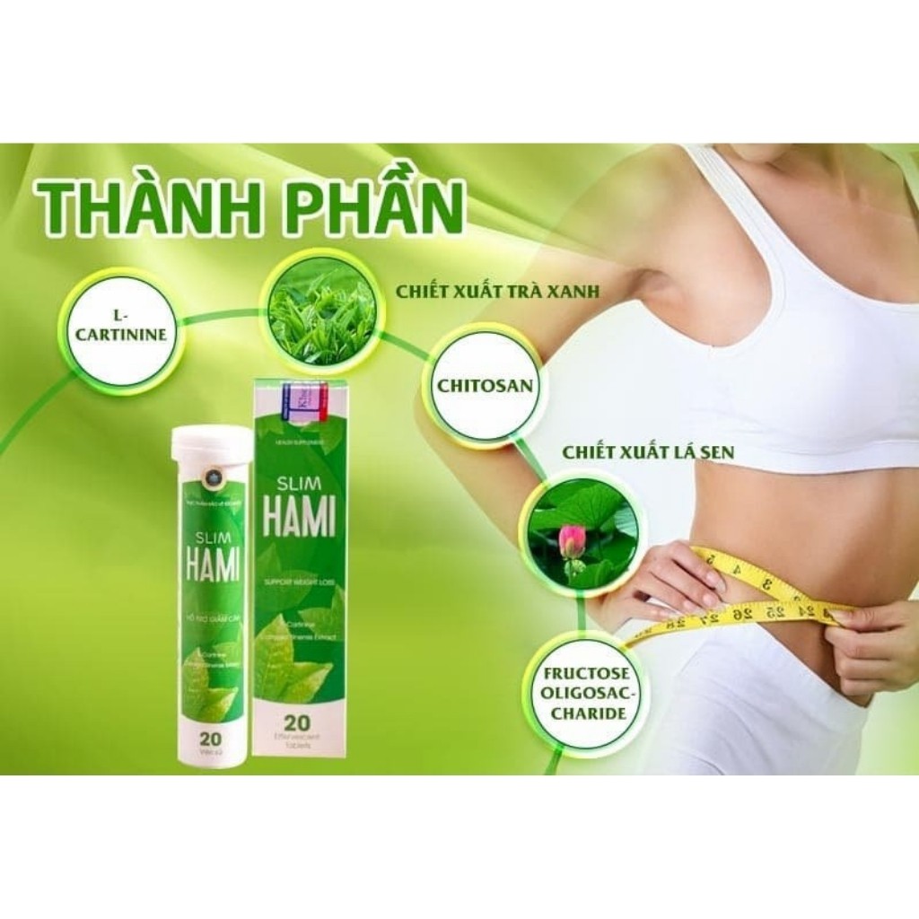 ✔️ Giảm Cân Cấp Tốc Slim Hamii Thế Hệ Mới Chính Hãng Sunite - Hộp 20 Viên Sủi