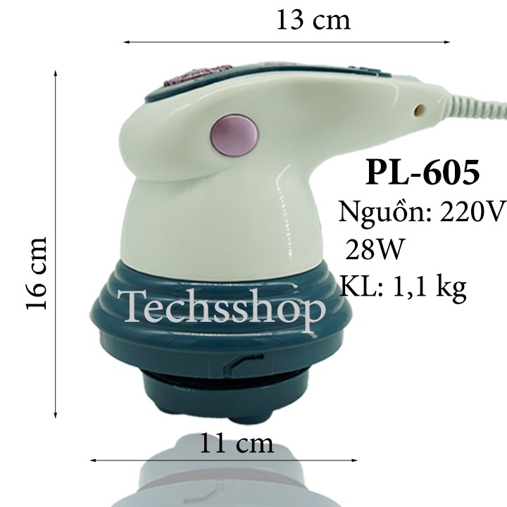 Máy massage cầm tay hồng ngoại 4 đầu pl-605 - máy mát xa trị liệu phím điều khiển cơ