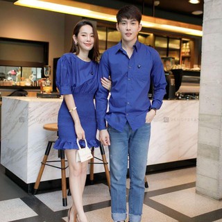 sét cặp đôi nữ váy nam áo sơ mi