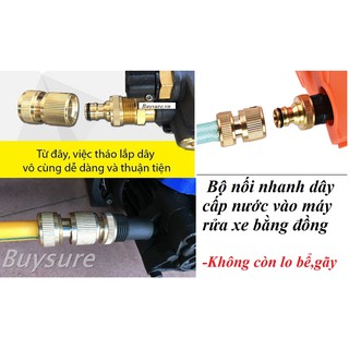 Bộ đầu nối nhanh đầu vào máy rửa cao áp bằng đồng siêu bền, bộ khớp nối nhanh dây cấp nước