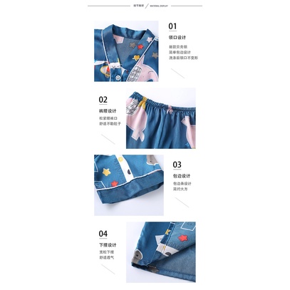 Bộ Đồ Ngủ Tay Dài Bằng Lụa satin In Hoạt Hình Dành Cho Trẻ Em Tuổi Trung Niên