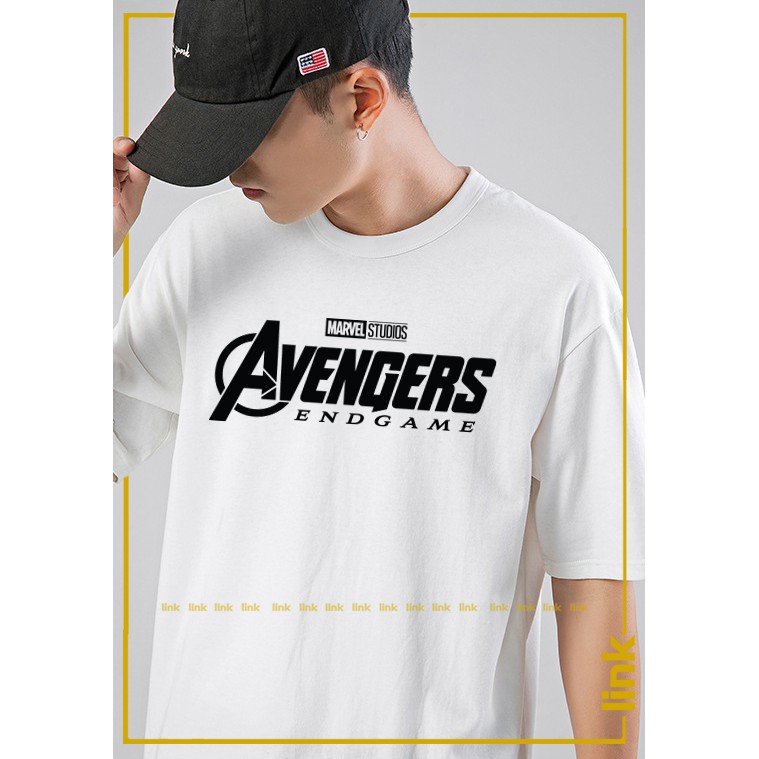 Áo thun nam tay lỡ AVENGERS ENDGAME logo trước ngực đủ màu sắc nét