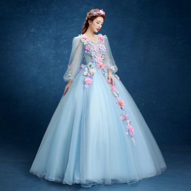 HÀNG ORDER NHẬP KHẨU 2 - 3 TUẦN - Đầm hoa dạ hội thanh lịch - Chát ib với shop trc khi đặt hàng