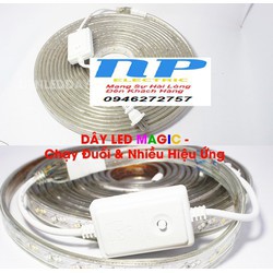 COMBO 5 MÉT DÂY LED 2835 2 ĐƯỜNG BÓNG ĐỦ MÀU ĐUỔI CHẠY + TẶNG NGUỒN CHỚP ĐUỔI CHẠY