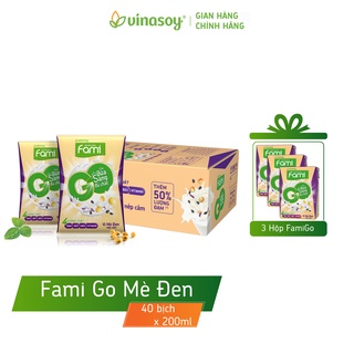 Thùng sữa đậu nành Fami Go Mè đen (40 bịch x 200ml)