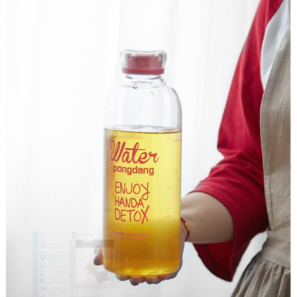 BÌNH THỦY TINH PONGDANG 800ML, 1000ML IN MÀU TẶNG TÚI CHỐNG SỐC VÀ TÚI VẢI | BigBuy360 - bigbuy360.vn