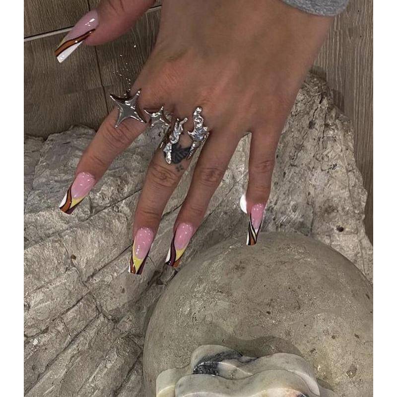 Nhẫn mạ bạc tùy chỉnh mặt hình ngôi sao lấp lánh