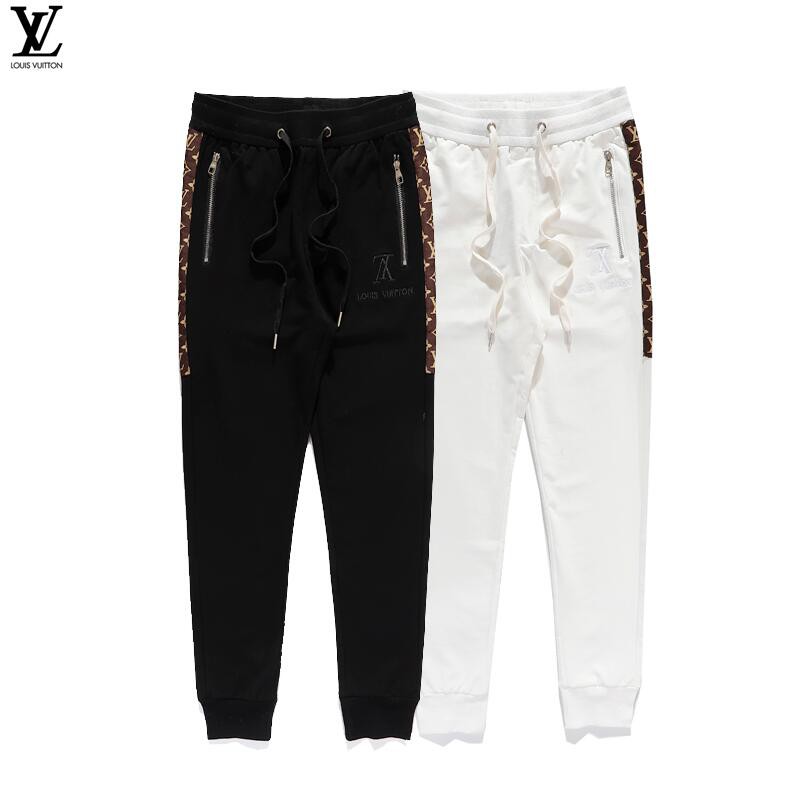 LV Quần Dài Chất Liệu Vải Cotton Có Thêu Hoạ Tiết Đơn Giản Thời Trang