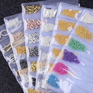 Phụ kiện charm xích, dây xích nhiều màu trang trí móng tay nail