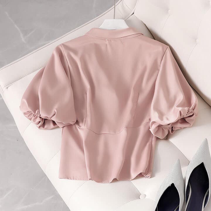 A58691 Áo cổ V tay bồng sang chảnh mặc hè hàng nhập 670k