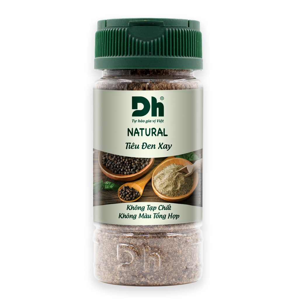 Tiêu đen xay nguyên chất Natural chế biến thực phẩm 45gr/80gr FoodPlus