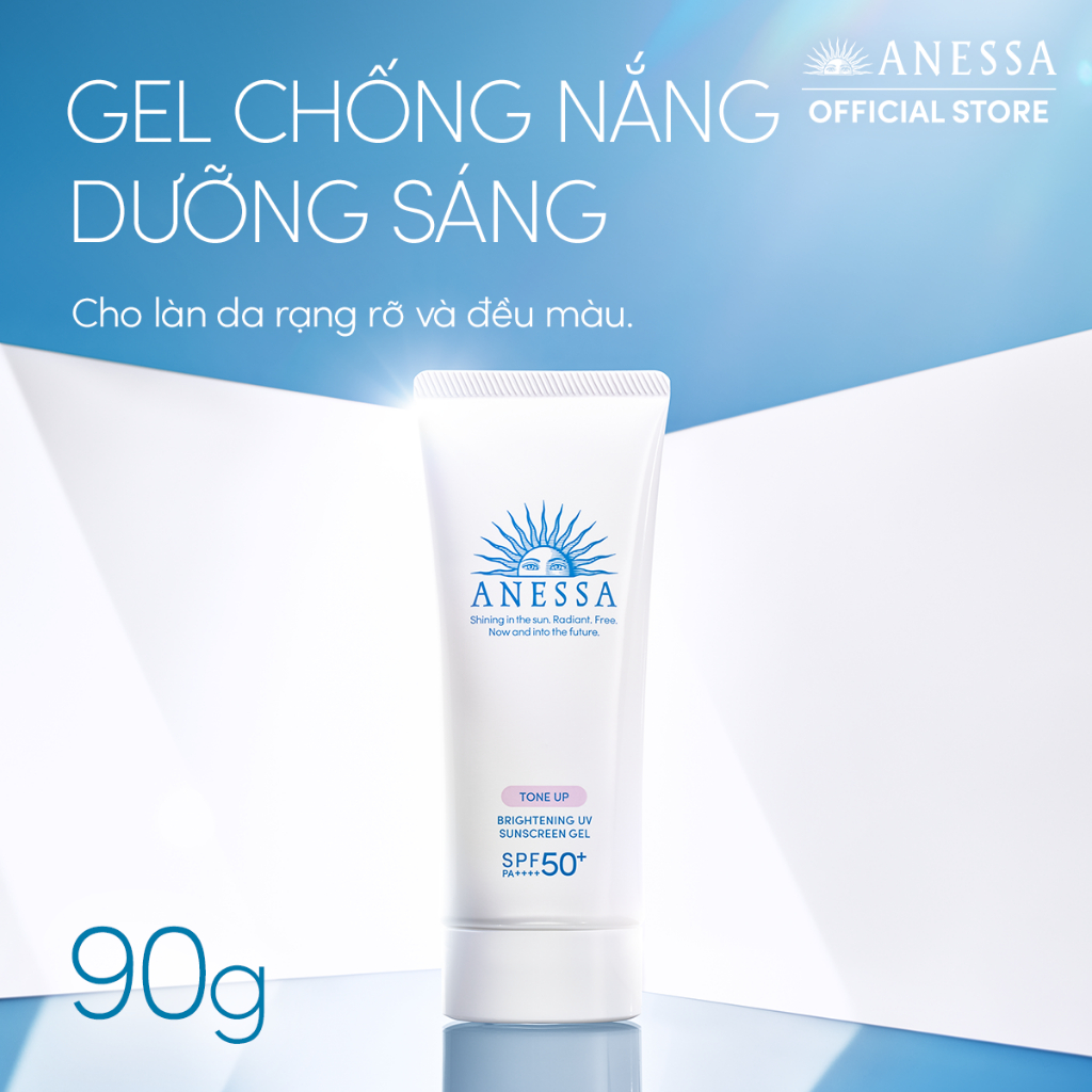 Bộ 2 gel chống nắng dưỡng trắng Anessa Brightening UV Sunscreen Gel 90gx2