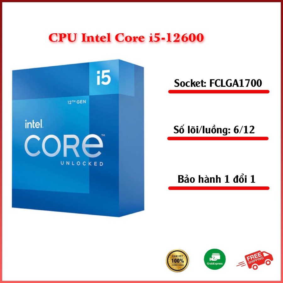 CPU CP Intel Core i5-12600k (Up To 4.70GHz, 6 Nhân 12 Luồng,20MB Cache, Alder Lake) - Kim Trung Comp