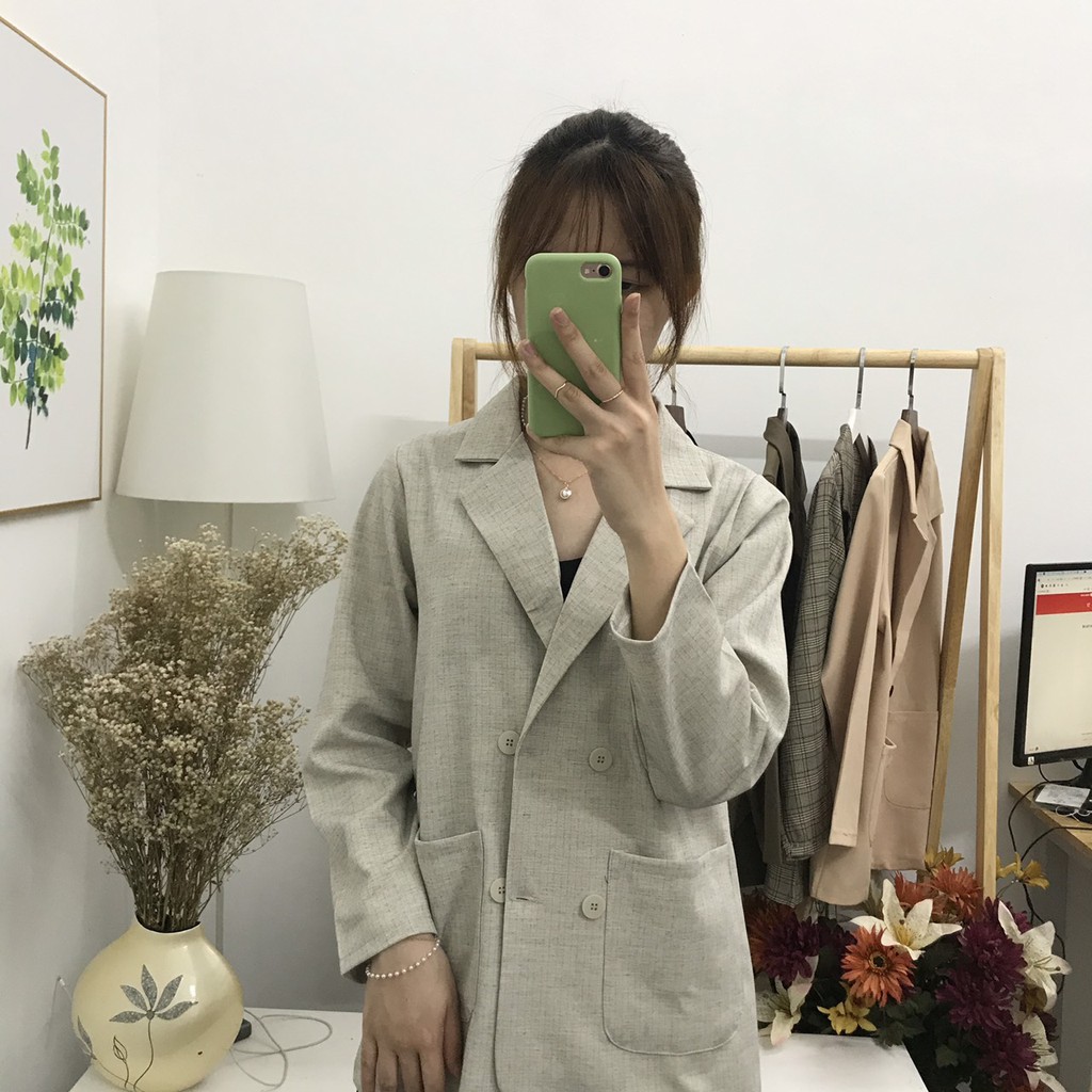 Áo khoác Blazer nữ 𝐇à𝐧 𝐐𝐮ố𝐜 1 lớp mỏng mặc hè 𝐒𝐭𝐲𝐥𝐞 Ulzzang siêu Xinh [Ảnh thật] - SchoolF