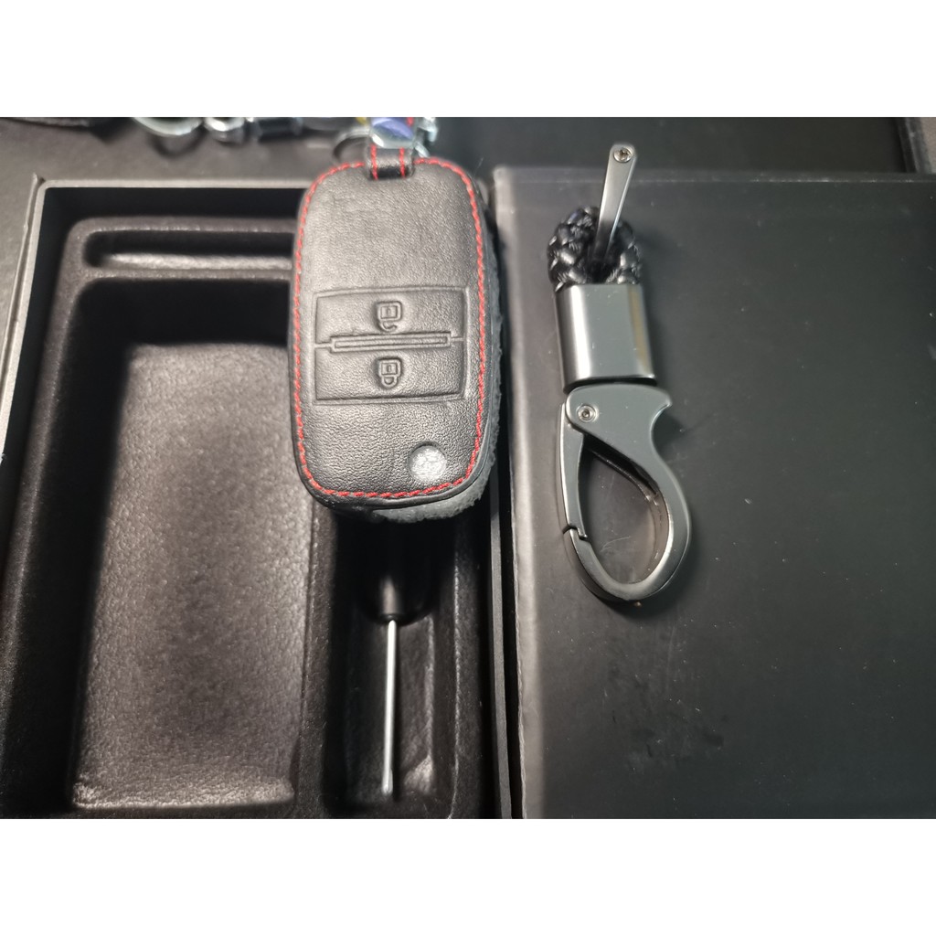[Tặng kèm móc khóa] Bao da chìa khóa, Ốp chìa khóa carbon cho xe ô tô KIA Morning có chìa