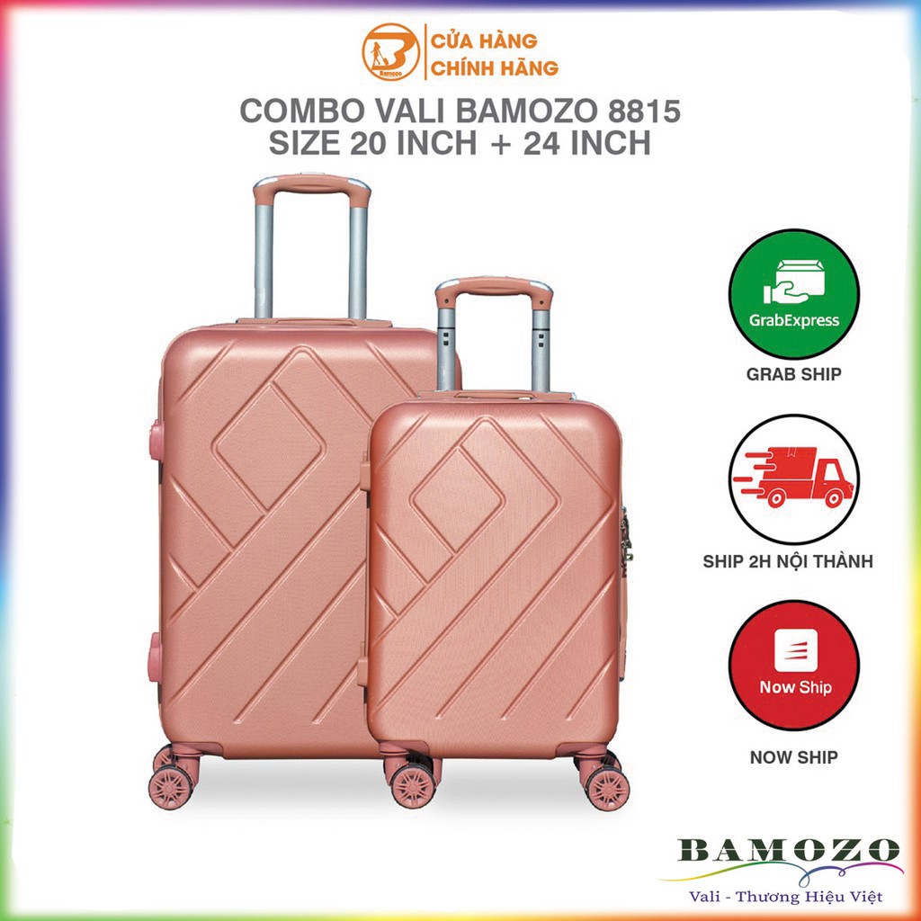 [GIÁ HỦY DIỆT]   Bộ 2 Vali du lịch Bamozo 8815 - Vali Size 20/24 inch - Chống Va Đập - Chống Trầy Xước - Bảo Hành 5 Năm