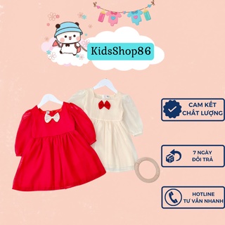 VÁY BÉ GÁI KÈM NƠ CỰC XINH THIẾT KẾ 2 LỚP NGOÀI VẢI TƠ ÓNG, LỚP BÊN TRONG VẢI BOY SANG CHẢNH XỊN XÒ SIZE 9-17KG [V22]