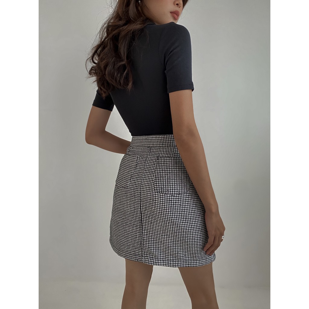 Là min - Chân Váy Checked Mini Skirt