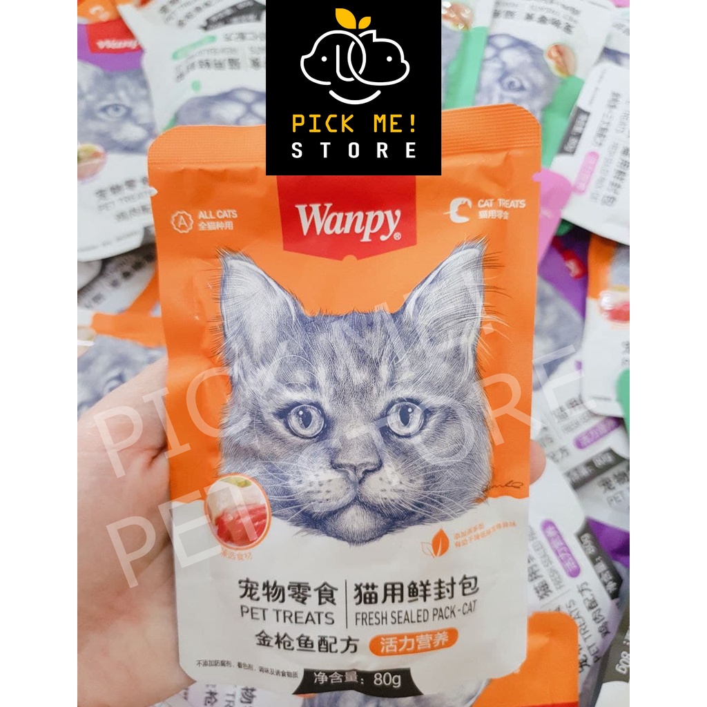 Pate Súp Thịt Tươi Wanpy Cho Mèo Mọi Lứa Tuổi 80g