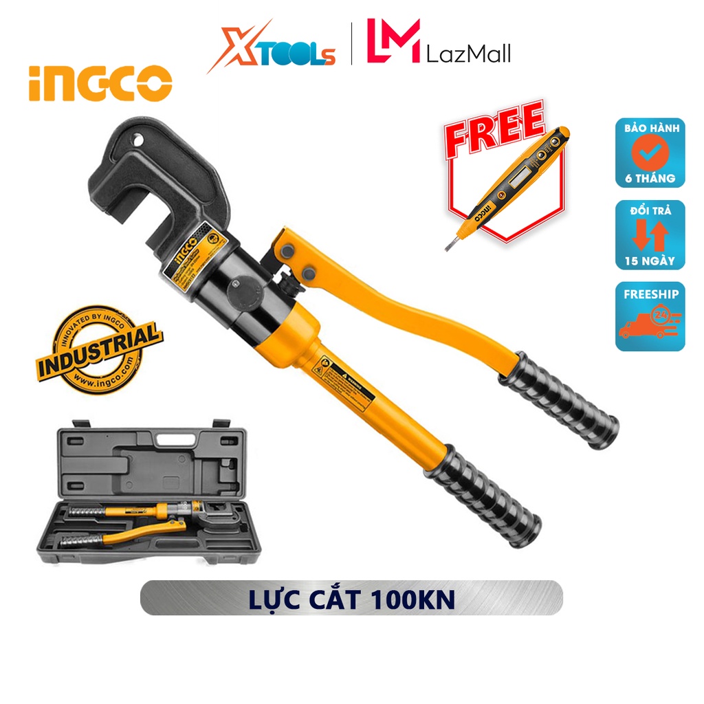 Kìm uốn thép thủy lực INGCO HHSC0122 | kìm ép cốt thủy lực Phạm vi cắt: φ4-φ22mm Lực cắt: 100kN hỗ trợ cho việc uốn cáp