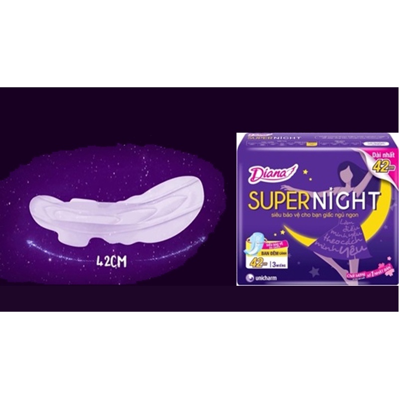 [BVS] Băng vệ sinh Diana Super Night 42cm/3 miếng