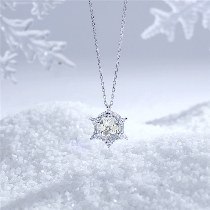 Vòng cổ Hợp Kim Mặt Hình Bông Tuyết Đính Đá Sang Trọng Cho Nữ