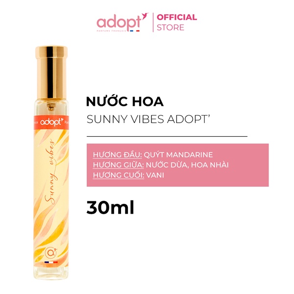 Nước hoa nữ Adopt' SUNNY VIBES 30ml nước hoa thơm lâu chính hãng