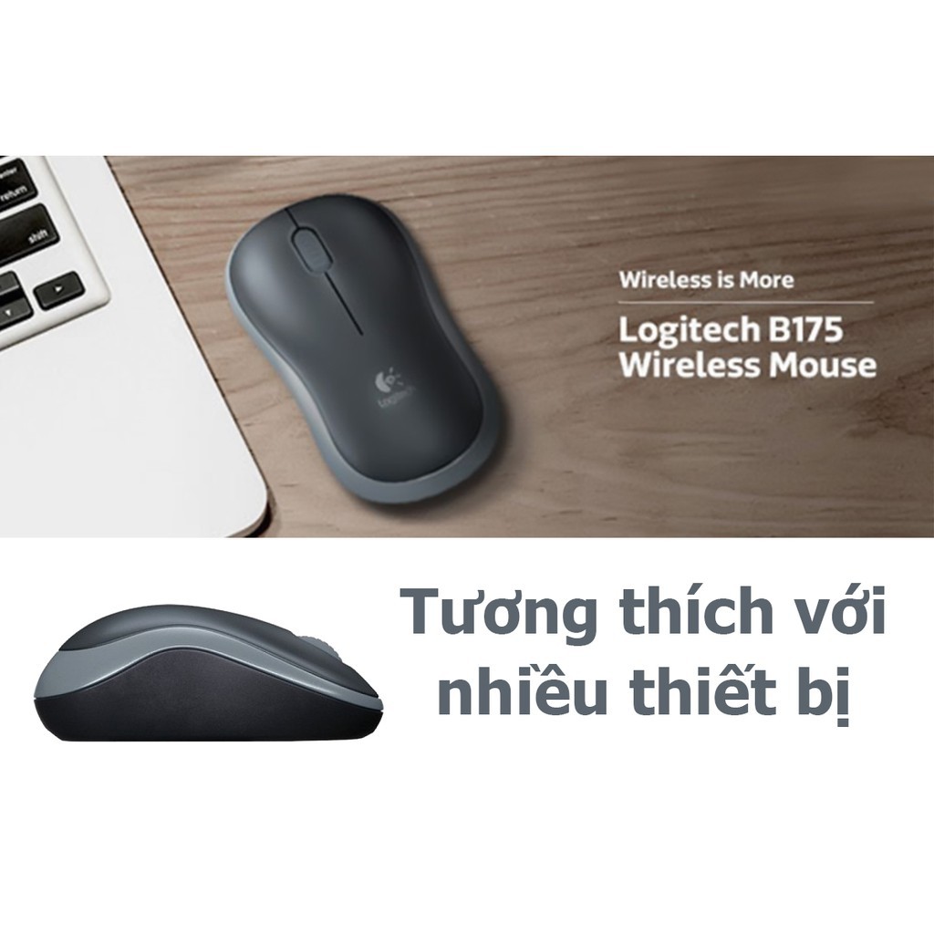 【Chuột máy tính】Chuột Mouse không dây Logitech B175 chính hãng. Vi Tính Quốc Duy