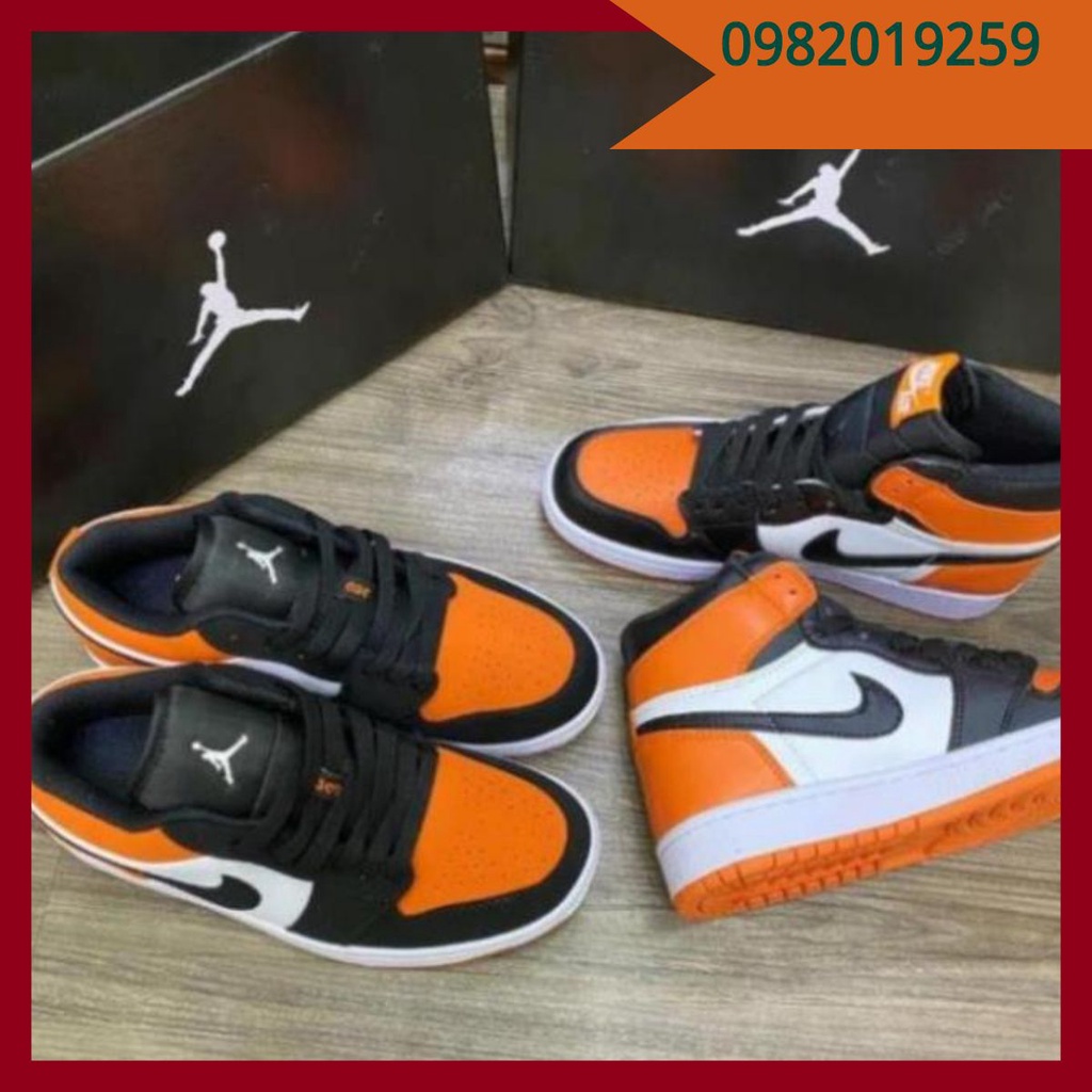 Giày thể thaoFREESHIP Jordan 1 cam đen - Hot trend 2021