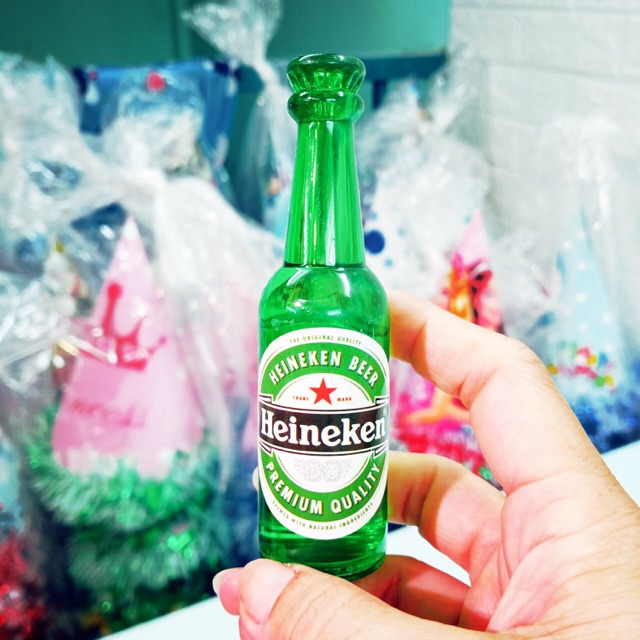 Chai nước lúa mạch sủi bọt mini trang trí bánh sinh nhật