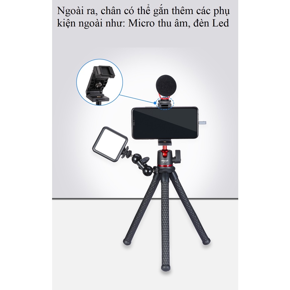 Chân Bạch Tuộc Ulanzi 30CM MT-11 Cho Máy Ảnh Điện Thoại, Tripod Đa Năng Mini Cầm Tay