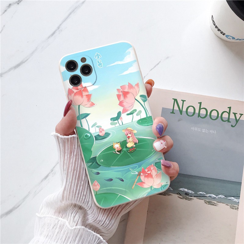 Ốp lưng iphone Hoa Sen bảo vệ camera iphone 6/6plus/7/7plus/8/8plus/x/xr/xs/11/12/13/14pro/max/promax tr422