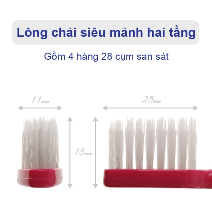 Bàn Chải Đánh Răng Trẻ Em (8-11 tuổi) Siêu Mảnh Wedent Junior ToothBrush Double Slim Bristle Gomimall (Màu Ngẫu Nhiên)
