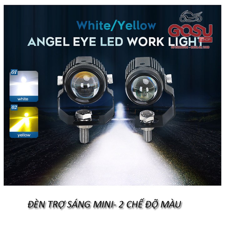 Đèn trợ sáng bi cầu mini- 2 chế độ cho xe máy