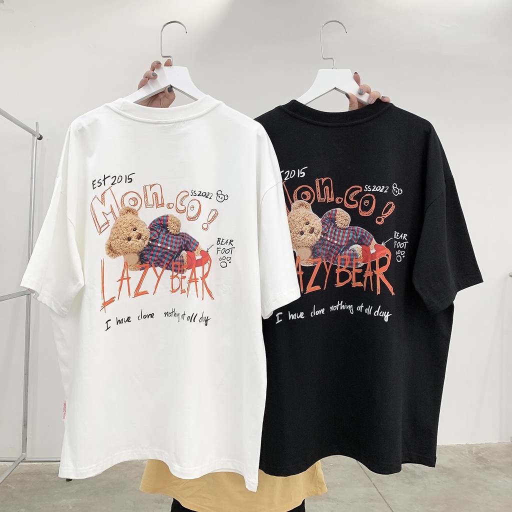 Áo Thun Local Brand Mon Lazy Bear Cotton 4 Chiều SS17