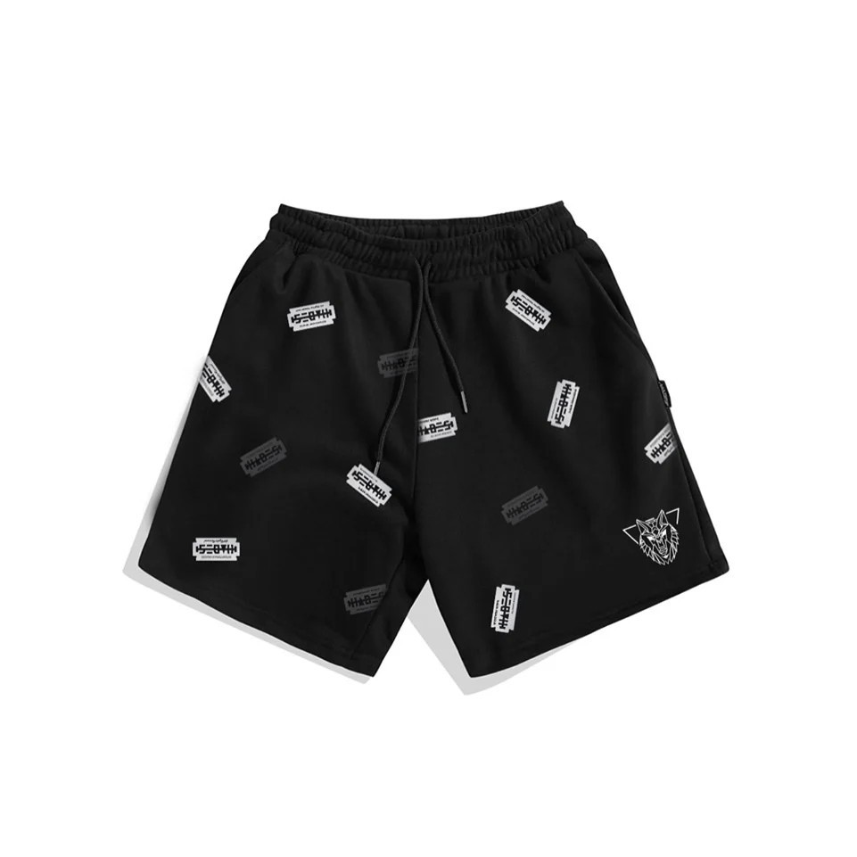 Quần Short thun Hades lưỡi lam MÀU ĐEN nam nữ Quần đùi vải cotton UNISEX Kun Shop