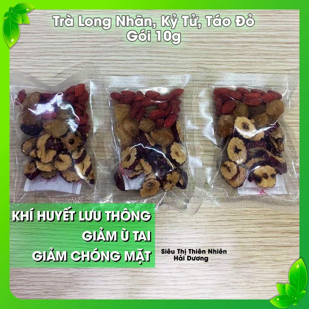 Trà Long Nhãn, Kỷ Tử, Táo Đỏ Gói 10g - Siêu Thị Thiên Nhiên Hải Dương