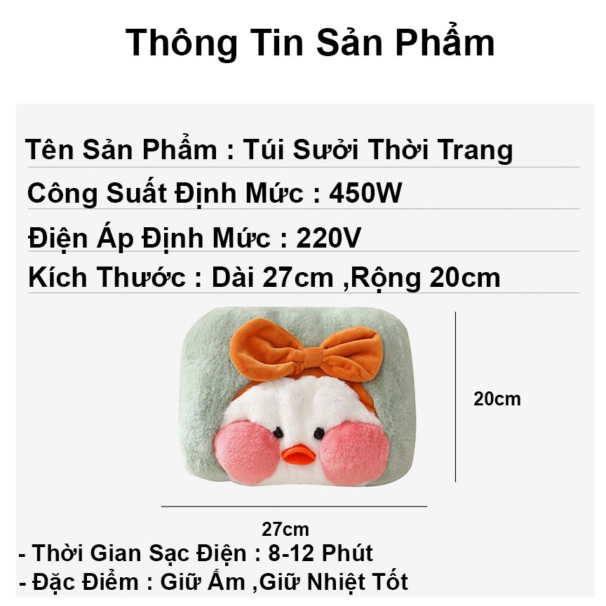 Túi sưởi cắm điện giữ ấm bụng hình thú dễ thương XUXI túi sưởi mini giữ ấm chân tay mùa đông tốt