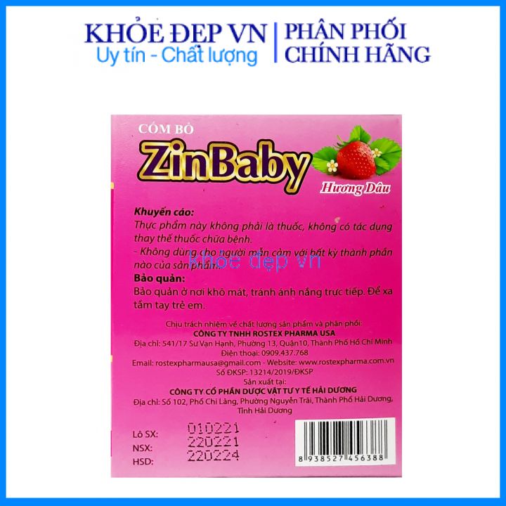 Cốm ZINBABY tăng cường sức đề kháng, hỗ trợ hệ tiêu hóa, hỗ trợ ăn ngon cho bé - Hộp 25 gói