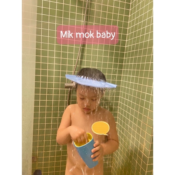 Mũ gội đầu chắn nước bào vệ tai và mắt cho bé, nón tắm có thể điều chỉnh vòng đầu
