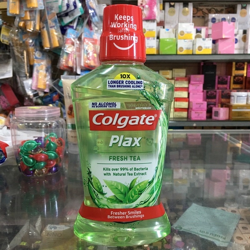 Nước súc miệng Colgate Plax trà xanh, bạc hà 500ml