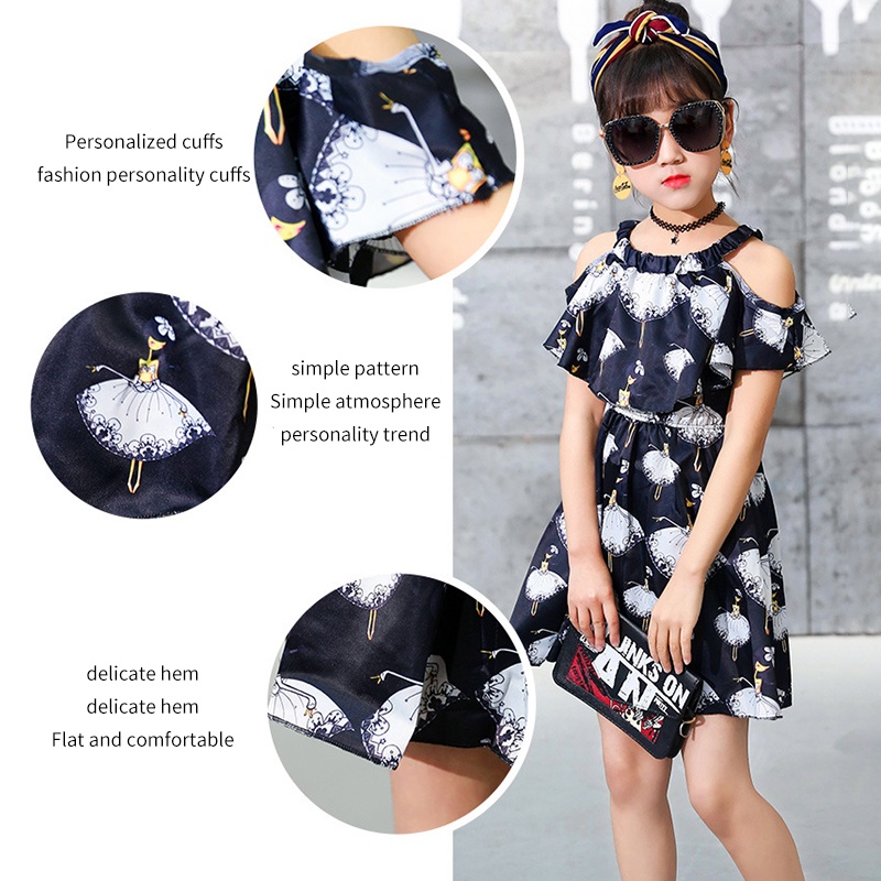 Đầm Công Chúa In Hình Hoạt Hình Đáng Yêu Dành Cho Bé Gái akku