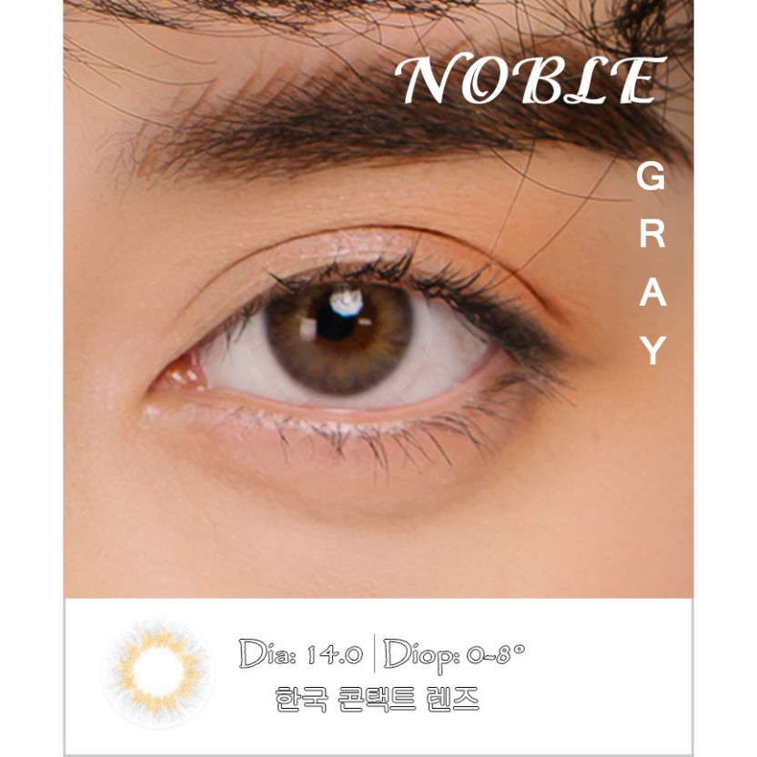 Lens nâu cá tính , Kính áp tròng  màu nâu xám NOBLE GRAY , Lens giãn tròng nhẹ 14.0.